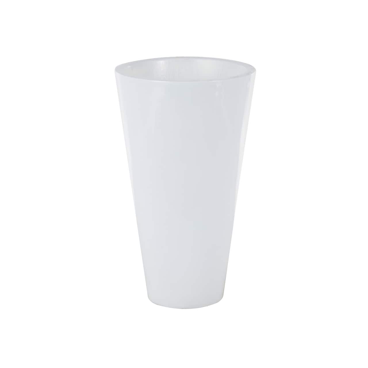 24.25" White Fiberglass Minimalistic Decorative Vase
